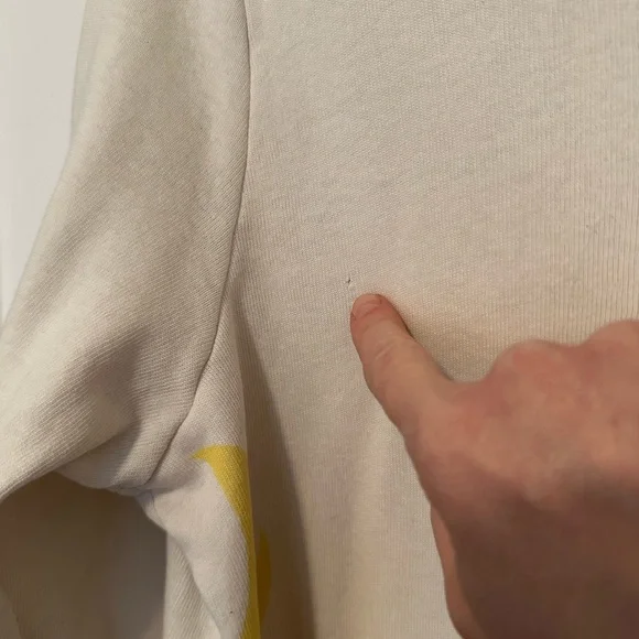 Wildfox white zip-up hoodie with pink/yellow/orange flames- Size S - Picture 10 of 13